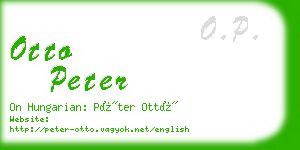 otto peter business card